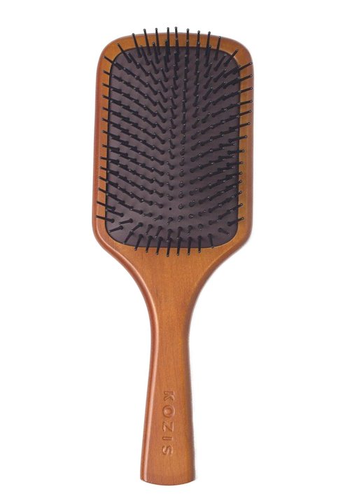 KOZIS Wooden Paddle Hair Brush - Large Size for Effortless Detangling and Smoothing
