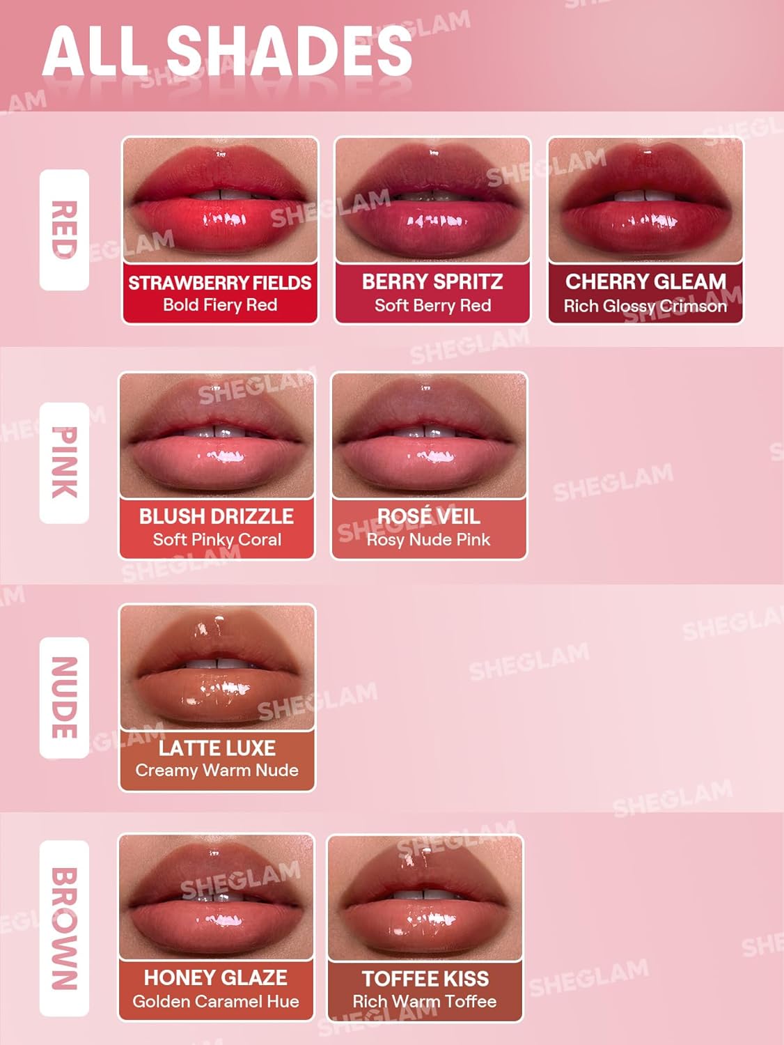 SheGlam Hydrating Lip Gloss - Cruelty-Free Plumping Formula in Toffee Kiss Shade