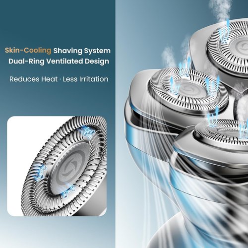 MAXGROOM® PRO 7D Head Shaver - Electric Razor with 7D Flexible Blades, IPX6 Waterproof, Long Battery Life