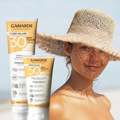 Gamarde Sun Fluid SPF 30 Sunscreen - Mineral Formula with Invisible Texture - Non-Sticky & Chemical-Free - 3.38 oz