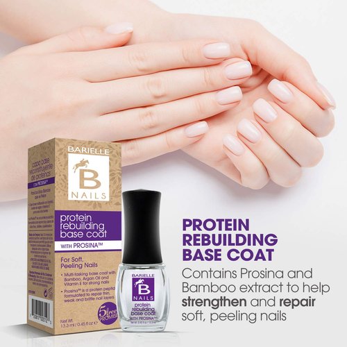 Barielle Protein Rebuilding Base Coat - Strengthens Nails with Prosina | Long-Lasting Protection