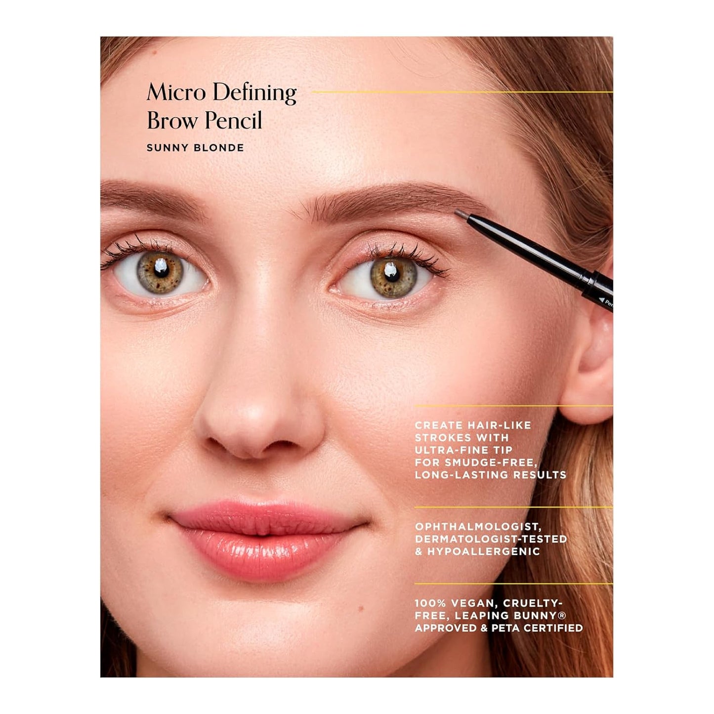 Arches & Halos Micro Defining Brow Pencil - Long-Lasting, Smudge-Proof Formula for Fuller Brows | Sunny Blonde, 0.003 oz