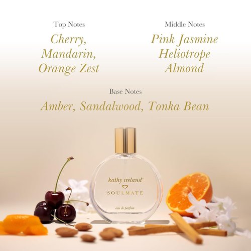 Kathy Ireland Soulmate Perfume - Floral Fruity Gourmand Eau de Parfum with Cherry & Amber - 3.4 oz