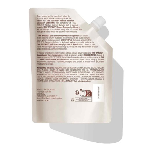 Mizani True Textures Moisture Replenish Conditioner - Deep Conditioner for Curly Hair with Coconut Oil & Olive Oil, Anti Frizz, Silicone-Free, Paraben-Free