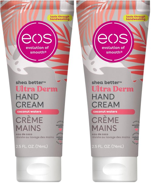 eos Shea Better Hand Cream - Coconut Hand Lotion and Skin Care | Instant Hydration + Lasting Protection | 2.5 oz,(Pack of 2)