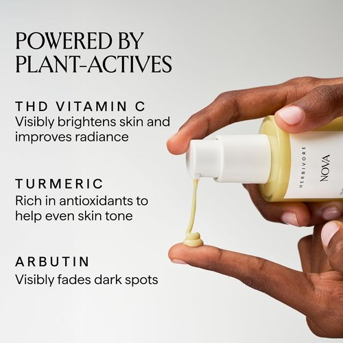HERBIVORE Nova 15% Vitamin C + Turmeric Brightening Serum - Reduce Dark Spots & Hyperpigmentation | Vegan, 30 mL / 1 oz