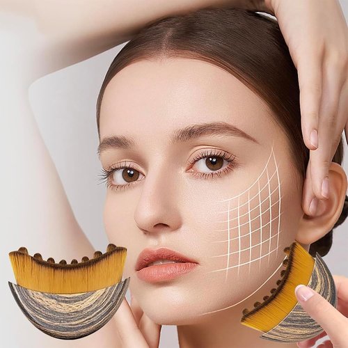 Lymphatic Contour face Brush, Lymphatic Drainage Massager,Dry Brushing Face Massager for Lymphatic Drainage, Chin&Jawline Sculpting, Ergonomic Skin Fit Design to Reduce Puffiness and Relieve Fatigue
