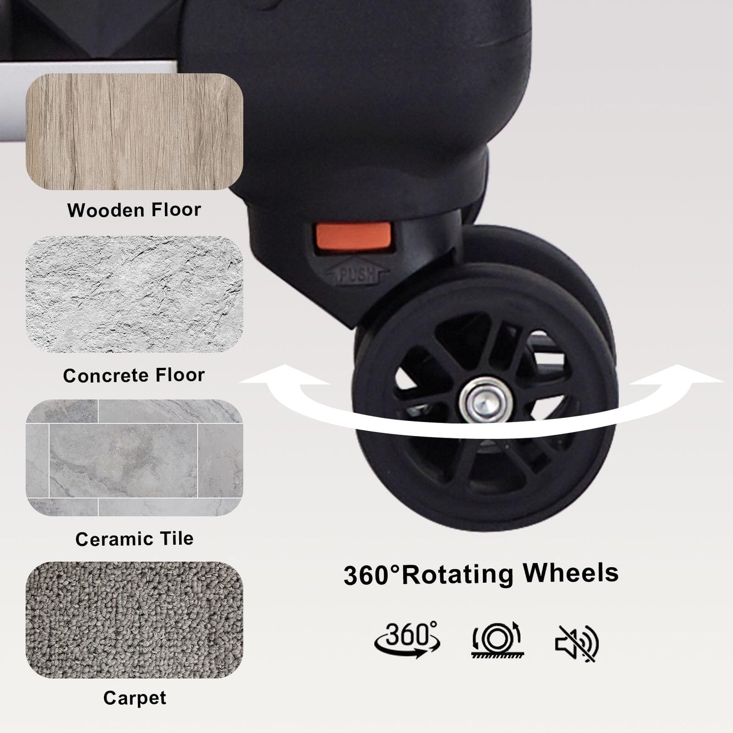 Stagiant Rolling Makeup Train Case Large Cosmetic Trolley 4 Tray with Sliding Rail Removable Layer with Key Swivel Wheels Salon Barber Storage Traveling Cart Trunk - Diamond Black