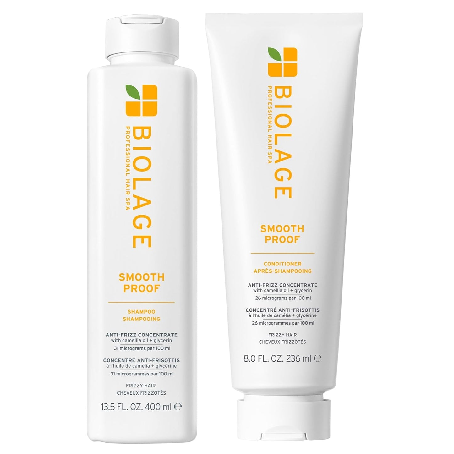 Biolage Smooth Proof Shampoo & Conditioner Set - Control Frizz & Smooth Hair | Paraben-Free, Vegan