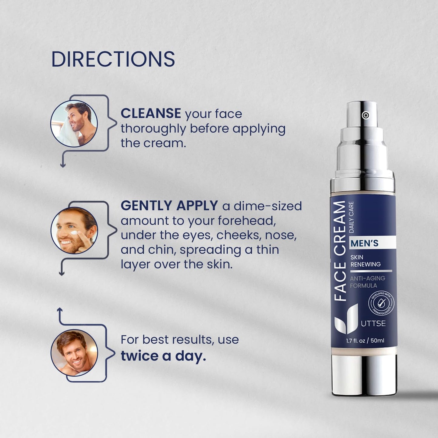 Skiennix 6-in-1 Face Cream for Men - Anti-Aging & Wrinkle Treatment with Collagen, Hyaluronic Acid, Vitamins E & B - 1.7 oz
