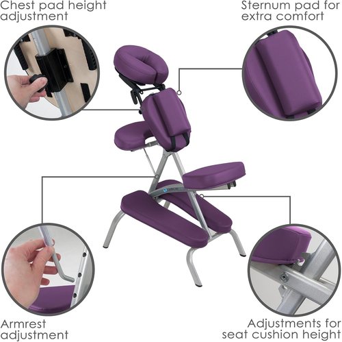 Earthlite Portable Massage Chair - Compact, Lightweight Design with Carry Case & Sternum Pad (15 lbs)