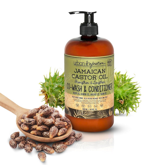 Urban Hydration Jamaican Castor Oil Co-Wash & Conditioner - Sulfate-Free, Hydrating Formula for All Hair Types, 16.9 Fl Oz