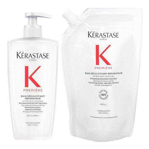 Kerastase Première Bain Décalcifiant Shampoo & Refill Pouch - Gently Cleanses & Repairs Damaged Hair, 16.9 Fl Oz