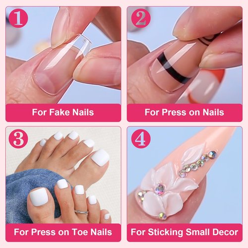Makartt Super Strong Nail Glue for Press ons: Acrylic Nail Tips-Fake Nails-Salon Quality, No UV Needed, Brush On, Quick Dry, Easy Application Durable & Long-Lasting Fast Glue False Nails, Hema Free