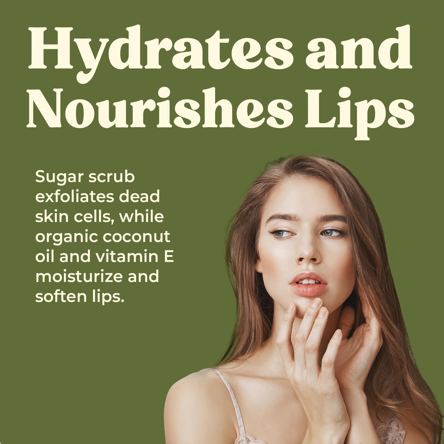 Earth's Daughter Organic Coconut Lip Scrub 0.7 oz - USDA Organic, Fair Trade, Sugar, Jojoba Oil, Beeswax, Coconut Oil, Calendula Extract