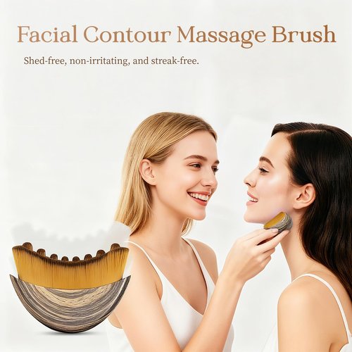 Eavkoar Lymphatic Contour Facial Brush, Lymphatic Drainage Massager for Chin and Neck, Massage Brush for Contouring, De-Puffing, and Smoothing the Skin, Firming the Skin