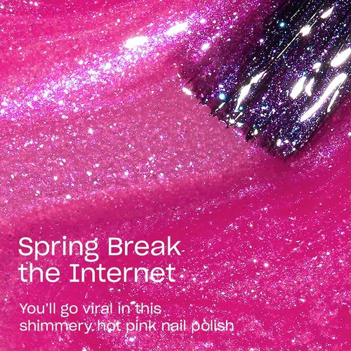 OPI Nail Lacquer Spring Break the Internet | Sheer Bright Pink Shimmer Chip Resistant Nail Polish | Me, Myself Collection