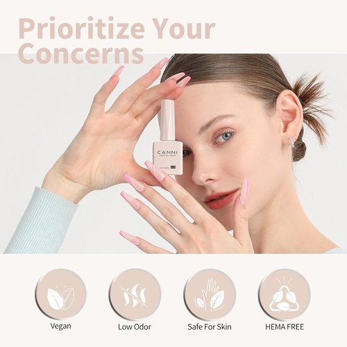 CANNI Nude Pink Gel Nail Polish - Soak Off UV Formula for Salon-Quality Manicures | 1 Piece