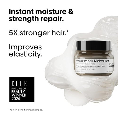 L'Oréal Professionnel Paris Absolut Repair Hair Mask - Restores Strength & Hydration for Extremely Dry Hair | Peptides Bonder