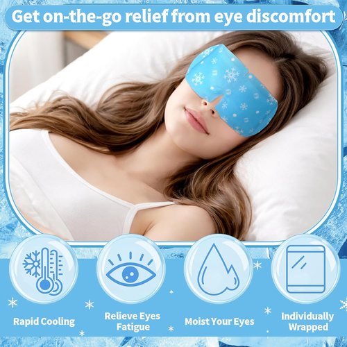 Newcotte Cooling Eye Masks - 36 Pack Mint Scented Hydrogel Patches for Puffy Eyes | Travel Size Relaxation Gifts
