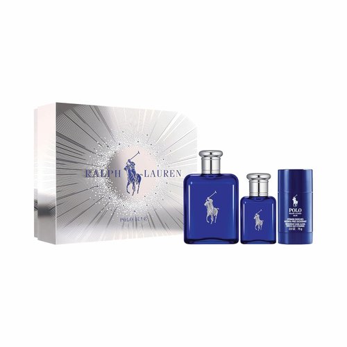 Ralph Lauren - Polo Blue Eau de Toilette Men's Cologne Trio Set | Full Size 4.2 Fl Oz & Travel Size 1.35 Fl Oz