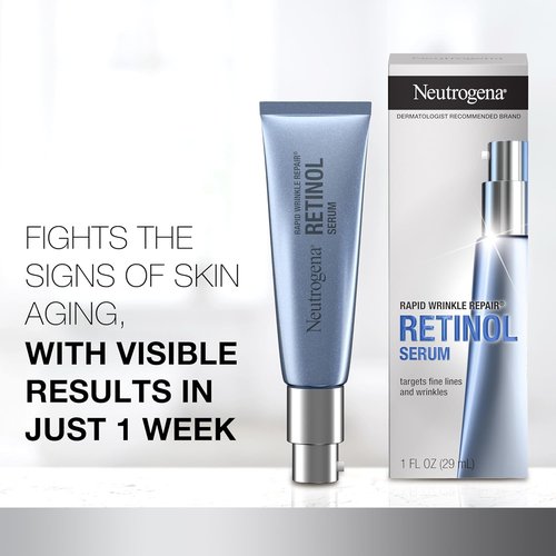 Neutrogena Rapid Wrinkle Repair Serum - Anti-Aging Face Treatment with Retinol & Hyaluronic Acid | 1 fl. oz