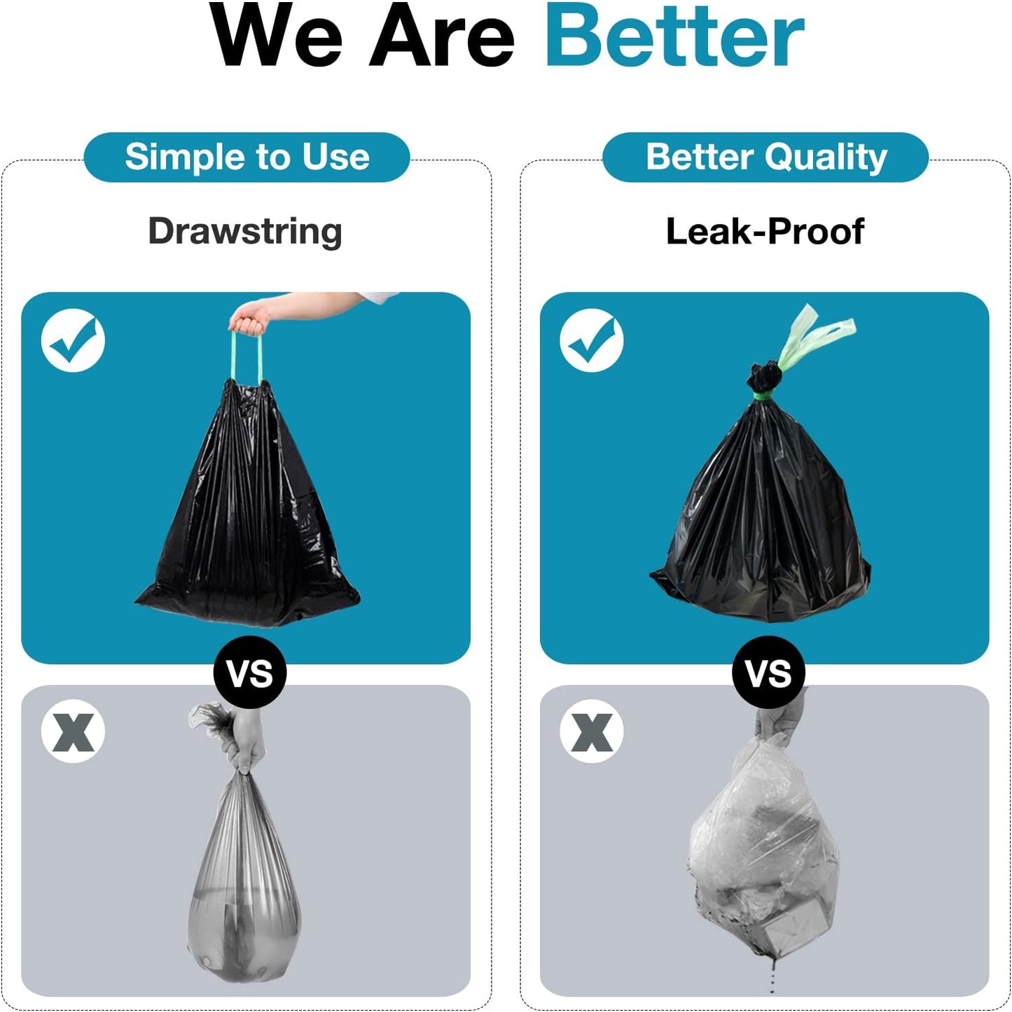 TRIPTIPS Portable Toilet Bags - Leak-Proof 8 Gallon Waste Bags for Camping, Hiking & Travel