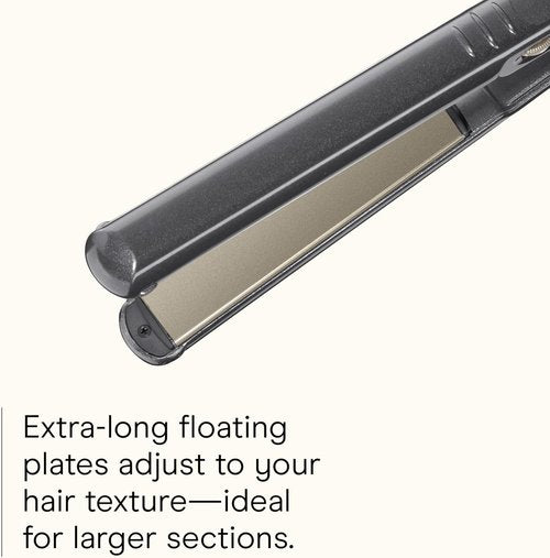 INFINITIPRO BY CONAIR Tourmaline Ceramic 1-Inch Flat Iron - Versatile Hair Straightener & Curler | 5 Heat Settings, Metallic Gray