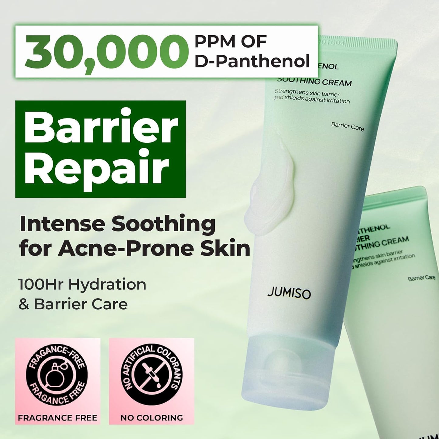 JUMISO D-Panthenol Soothing Cream - Lightweight Gel Moisturizer with 5-Ceramide Complex | 77ml for Sensitive & Acne-Prone Skin