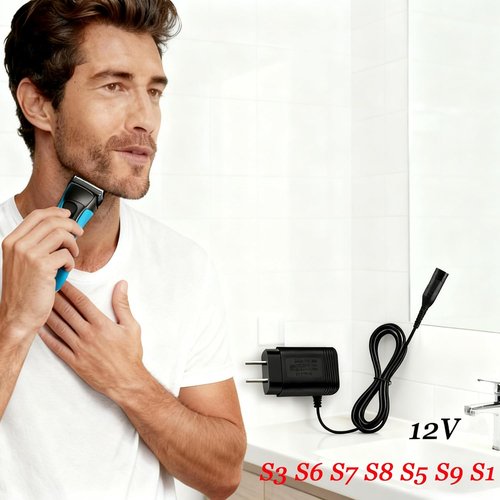 Braun 12V Charger - Compatible with S1, S3, S5, S6, S7, S8, S9 Series Electric Shavers | Wall Power Adapter