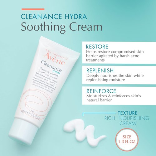 Avène Cleanance HYDRA Soothing Cream - Rich Moisturizer for Dry Skin | 1.3 Oz