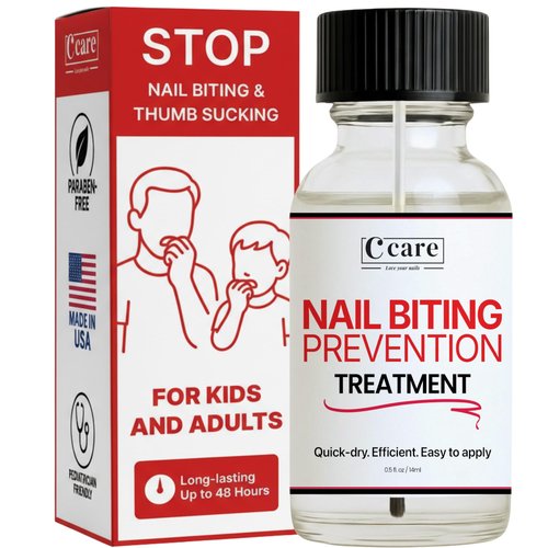 C CARE Nail Biting Prevention for Kids & Adults | Safe, Bitter, Clear, Thumb Sucking Deterrent | Stop Nail Biting Treatment for kids & Adults, Fast Drying, Easy Brush On, 0.5 fl oz