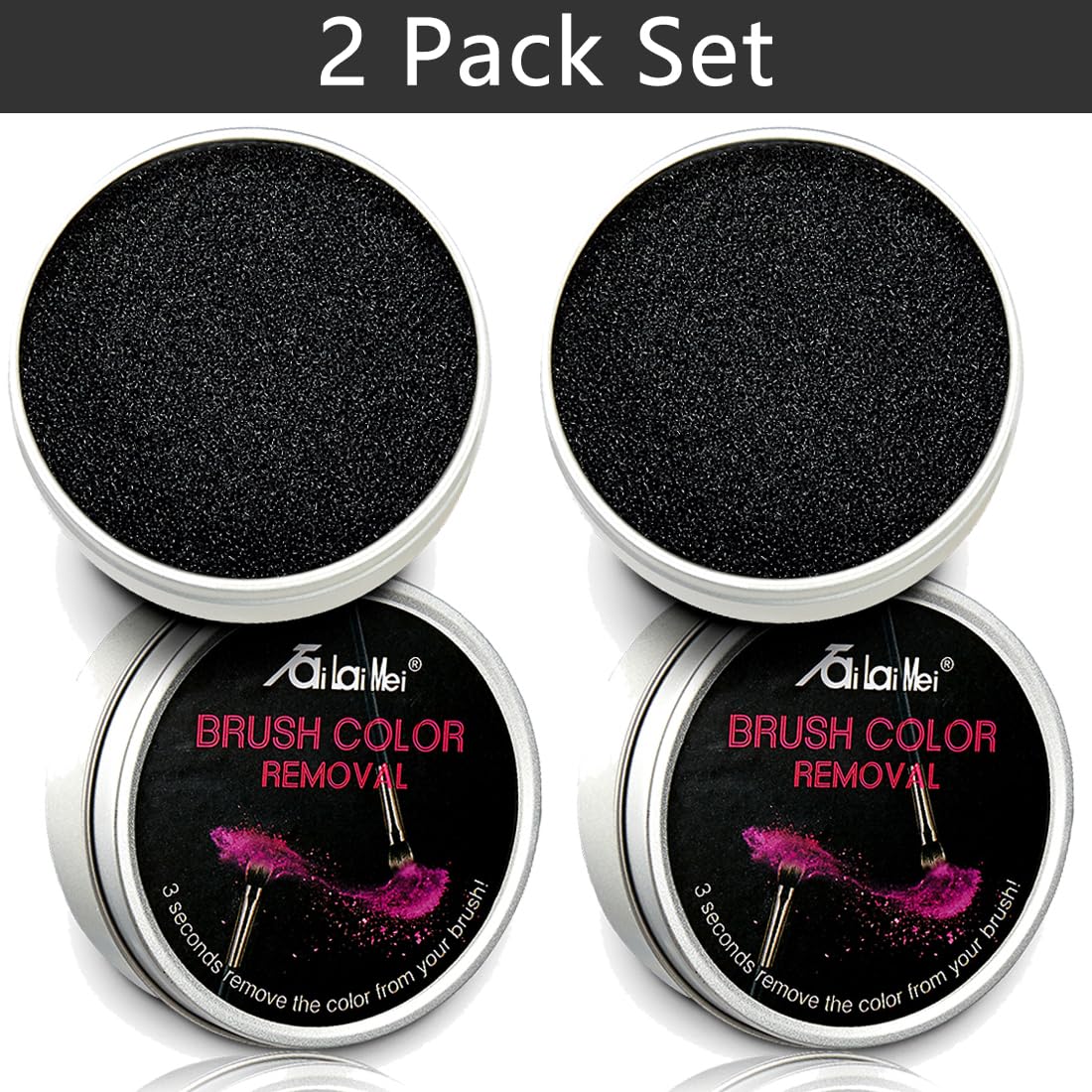 TailaiMei Makeup Brush Cleaner Sponge - Effortlessly Remove Makeup Without Water or Chemicals | 2 Pack