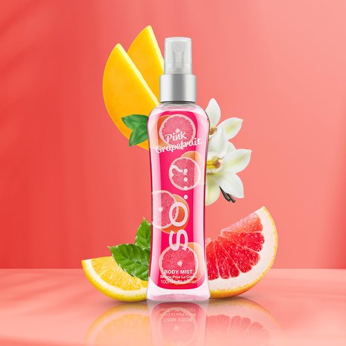 So...? Pink Grapefruit Body Mist Citrus, Fruity Body Spray for Women - Perfume for Ladies - Perfect Gifts - 3.5 oz