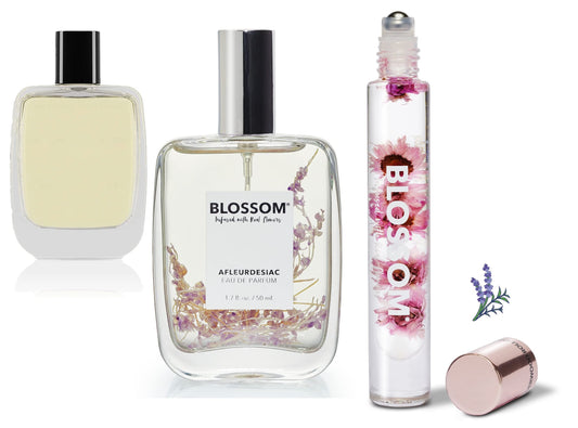 Blossom Roll on Rollerball Perfume Oil with Natural Ingredients, Essential Oils & Eau De Parfum Plant Based Perfume Spray, Infused with Real Flowers, 2 Pack Bundle, Lavenderwood/Afleurdesiac