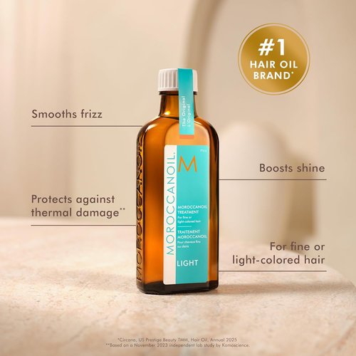 Moroccanoil Treatment - Light Hair Oil for Nourished, Shiny Hair | 3.4 Fl Oz