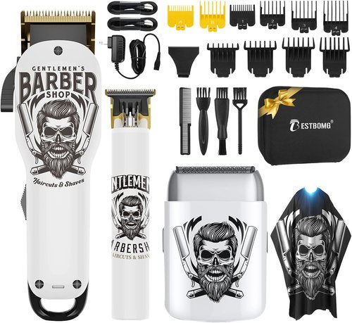 BESTBOMG® Hair Clippers - Professional Beard Trimmer Kit with Ceramic T-Blade for Men | Perfect for Barbers & Gifts