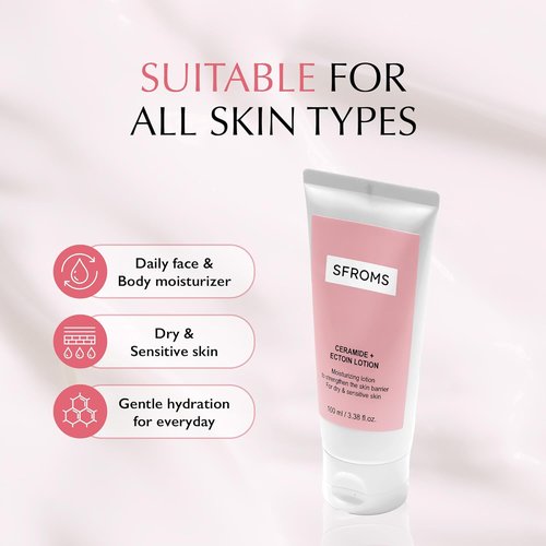 **Regine Switzerland Ceramide Lotion - Fragrance-Free Moisturizer for Dry & Sensitive Skin | 100 ml**