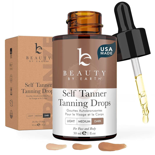 Skiennix Self Tanning Drops for Face - Organic Ultra Dark Formula for Natural Glow | USA Made, Cruelty-Free