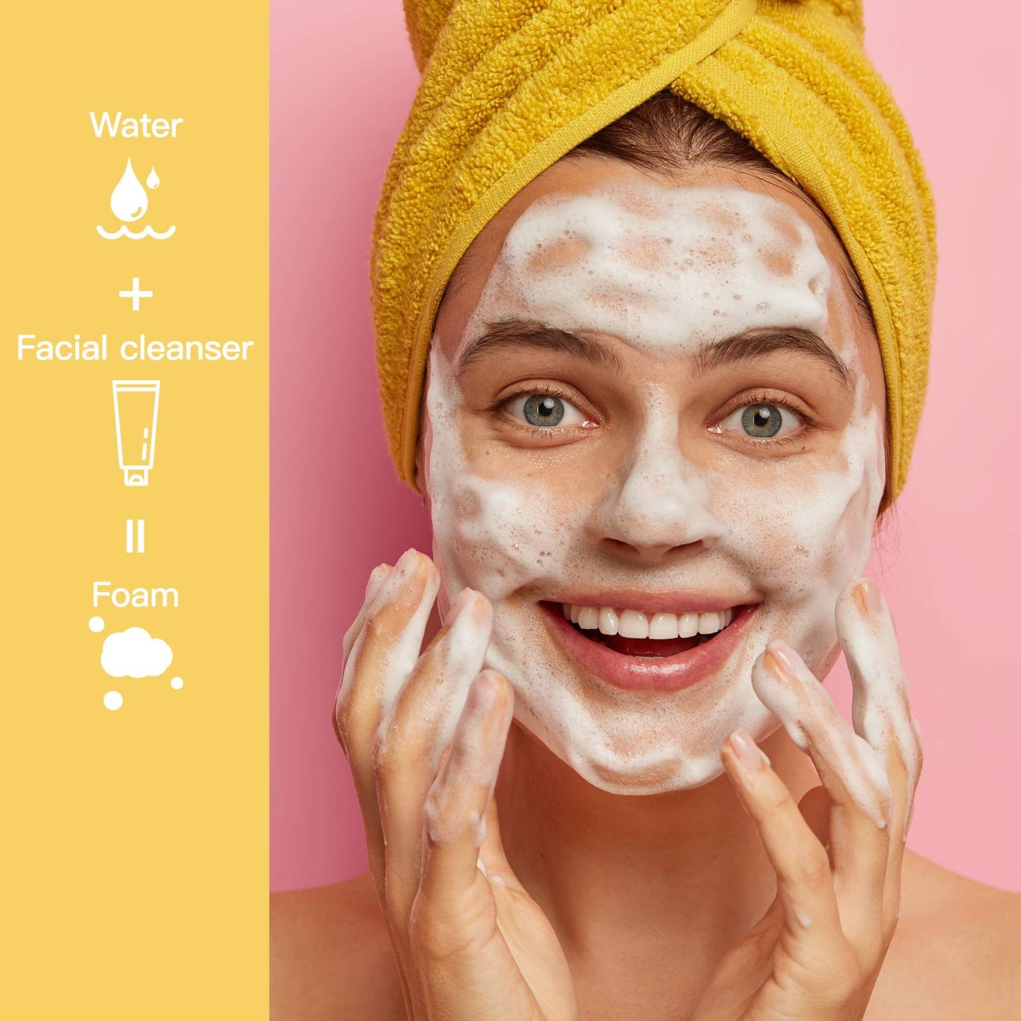 Tekson 30PCS Soap Foam Bottle (2 oz), Empty Travel Foaming Lash Shampoo for Cleanser, Dispenser (Pink Cap)