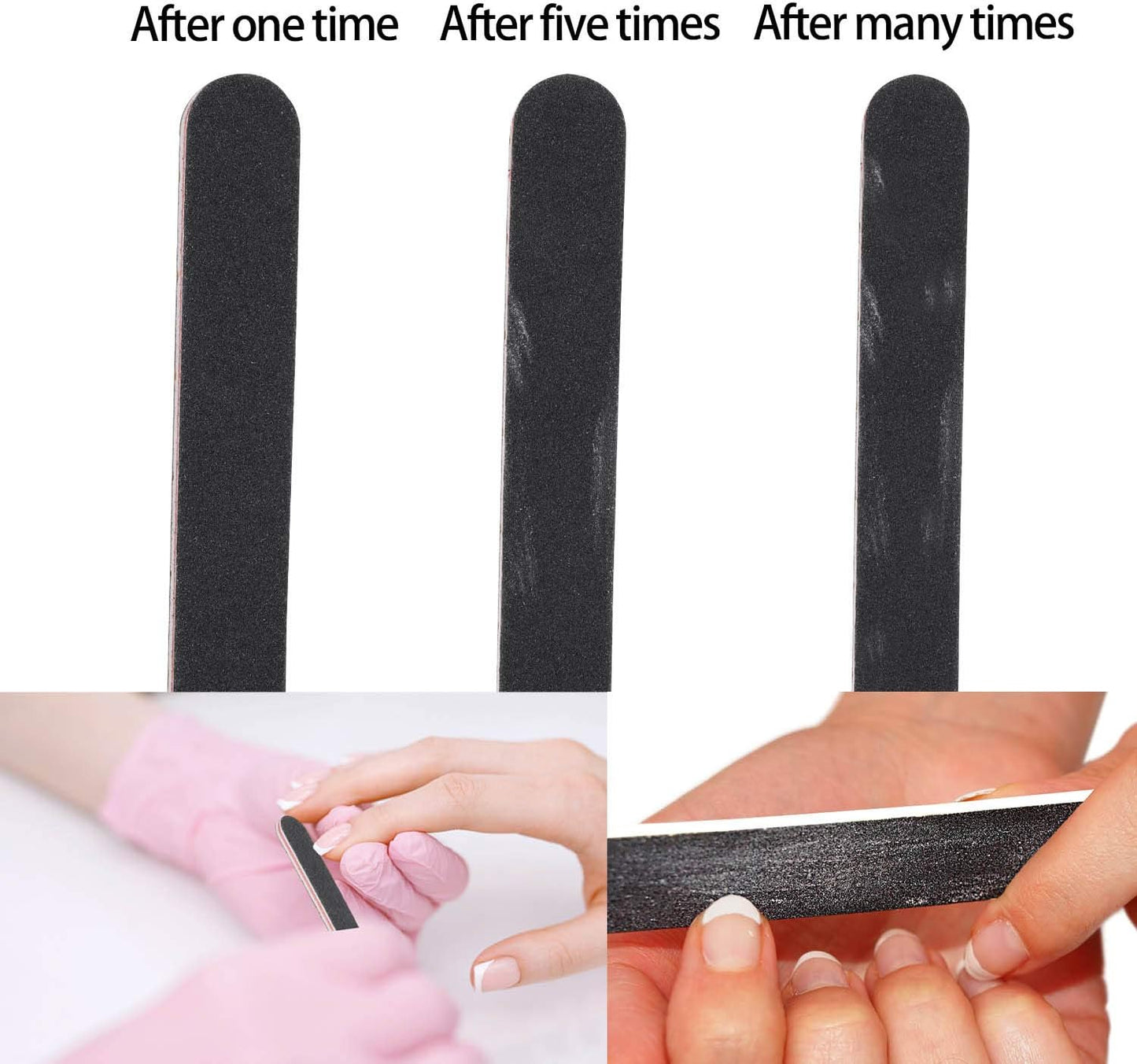 Skiennix Nail Files - 50 Pcs Professional Acrylic Nail Files | 100/180 Grit Double-Sided for Home & Salon Use