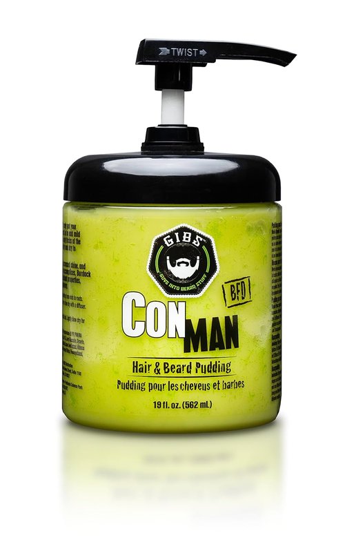 GIBS Grooming Con Man Hair & Beard Pudding - 19 Fl Oz | Nourishing Styling Cream