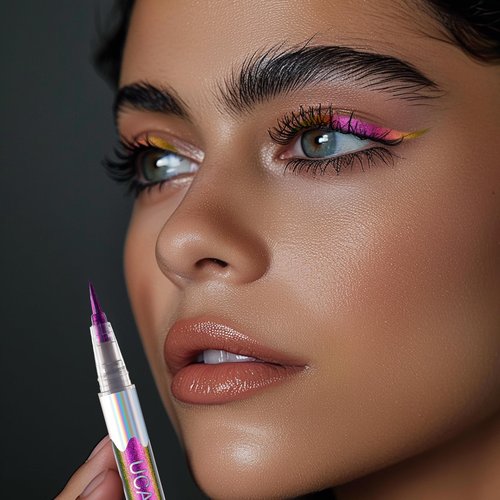UCANBE Chameleon Liquid Eyeliner - Purple Yellow, Multi-Chrome Metallic Shift Eyeliner, Waterproof Glitter Eyeliner with Soft Fine Tip for Multi-Dimensional Eye Looks