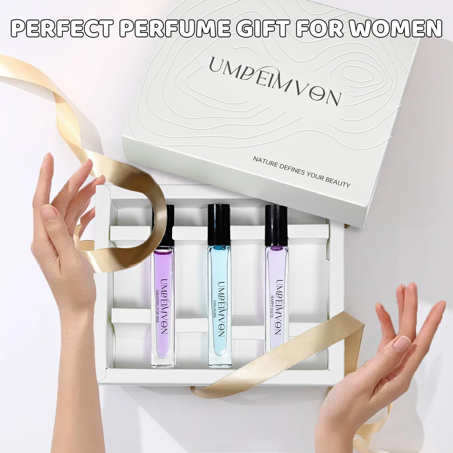 Umpeimvon Roll On Perfume Oils for Women Long Lasting, Pheromones Perfume Body Oil, Travel Size 0.33 Fl. Oz