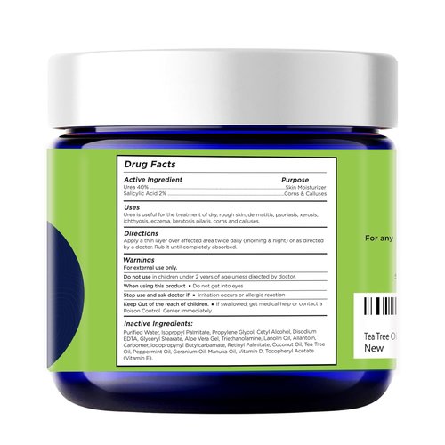 FOOT CURE Tea Tree Oil Foot Cream - Moisturizing Relief for Dry, Cracked Feet | Heel & Callus Treatment, 2 oz