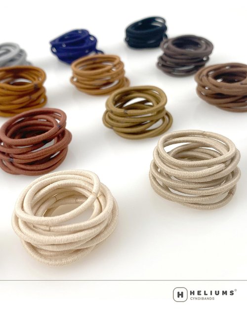 Heliums Small Hair Ties - Black - No Damage Mini 1 Inch Reusable 2mm Elastics for Thin Hair and Kids, Neutral Ponytail Holders - 48 Count