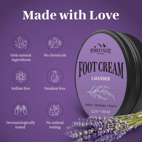 Pumice Valley Foot Balm - Natural Moisturizer for Dry, Cracked Heels & Feet | 2-Pack Lavender