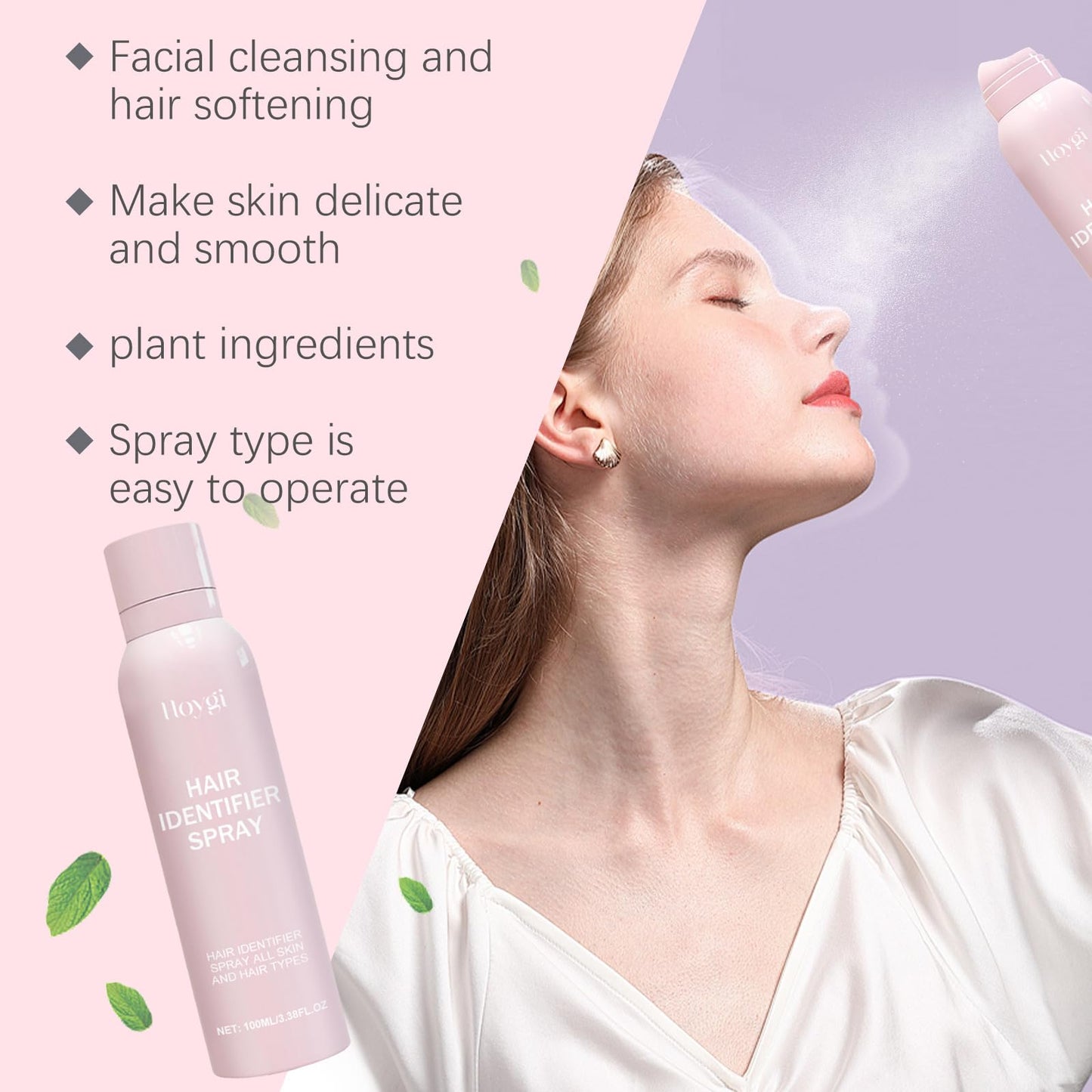 SKN Hair Identifier Spray for Face Shaving, Aerosol Powder Spray with Razor, Skin Body Face Hair Identifying Spray for Women Shaving -4OZ