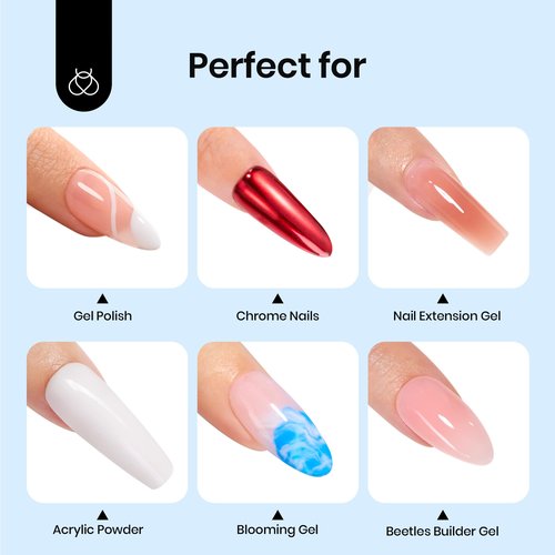 Beetles Top Coat Gel Nail Polish Set – 2Pcs 15ml No Wipe Gel Top Coat, Long-Lasting High Gloss Finish, Clear Nail Polish Soak Off UV/LED Nail for DIY & Professional Manicure