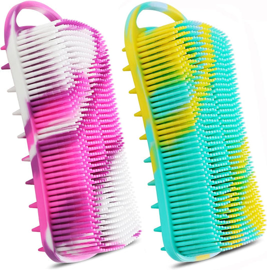 Skiennix Silicone Body Scrubber - Gentle Exfoliating Bath Brush for Women | Travel-Friendly Deep Clean & Massage